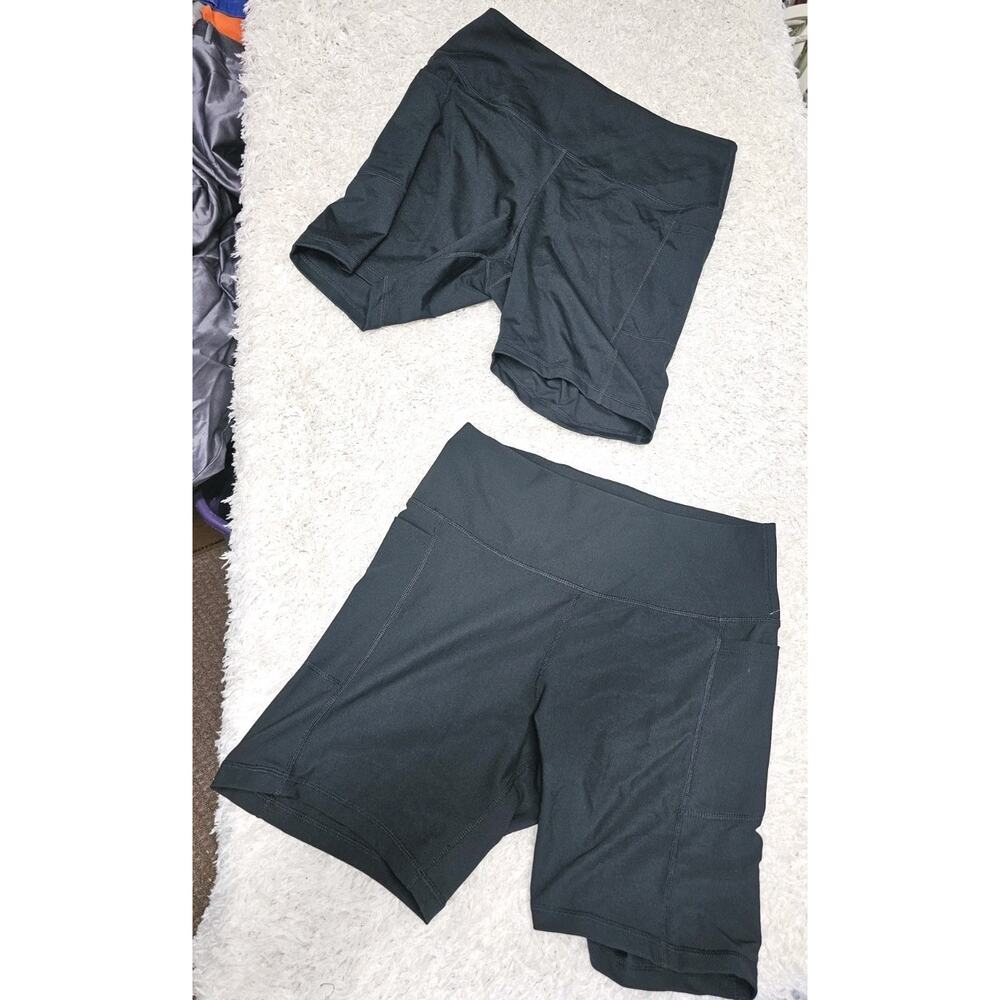 NWT DANSKIN Womens High Waisted Biker Shorts Lot Set Pocket Athletic Yoga Gym XL